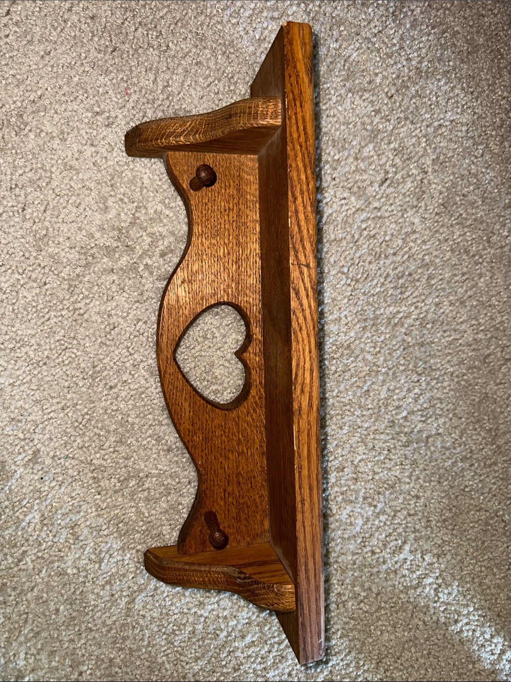 Rustic Brown Wooden Heart Shelf